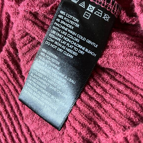 FP Beach World Traveler Mauve Soft Stretchy Split  Cowl Neck Pullover - Picture 6 of 7